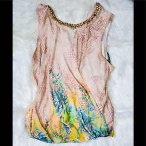 Bebe floral mesh top